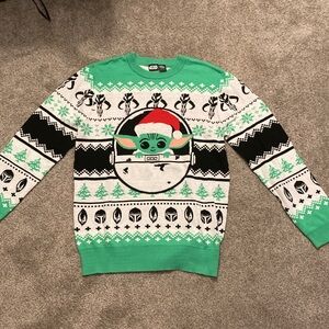 Star Wars Festive Green and Black Crewneck Sweater